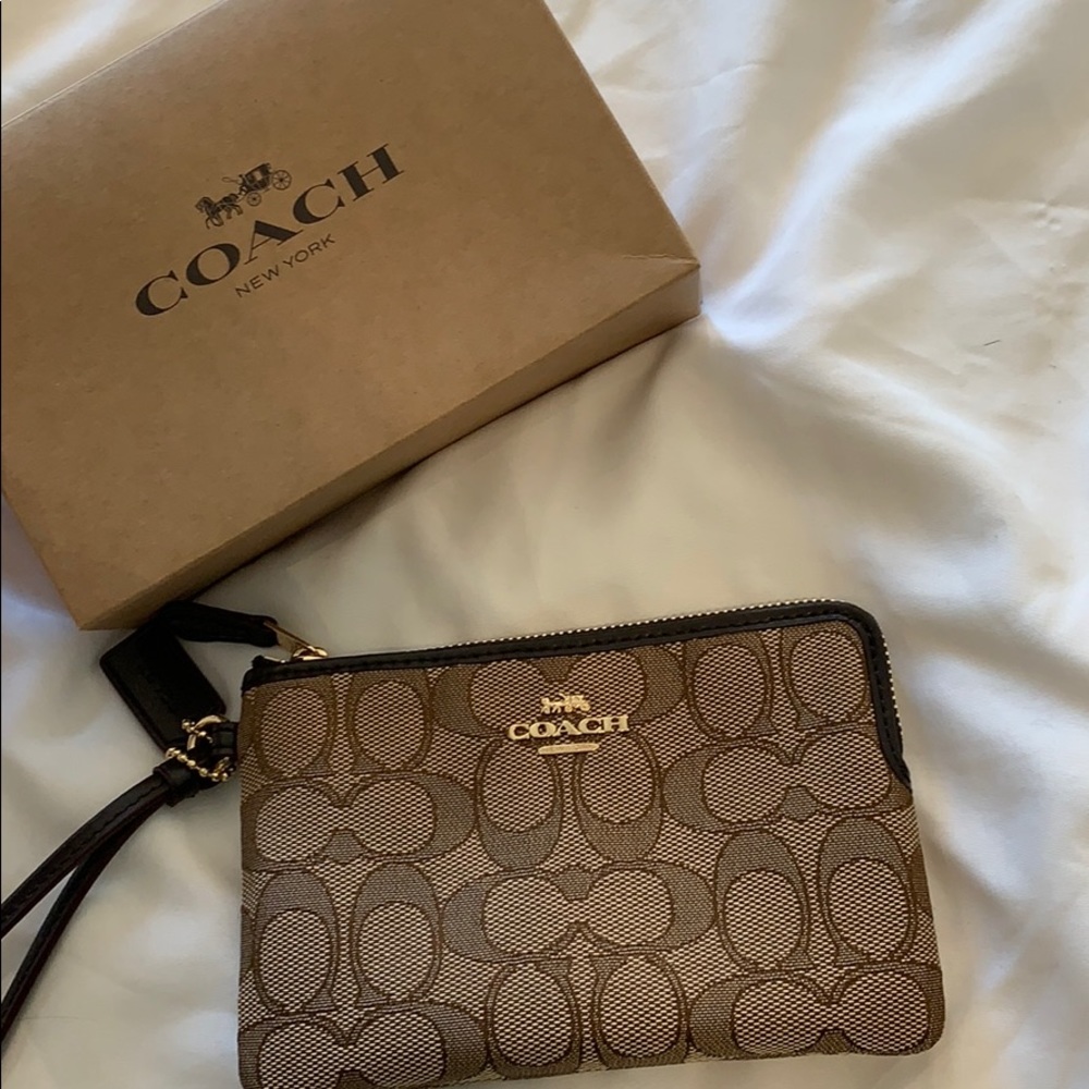 Coach corner zip wristlet
